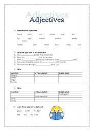 English Worksheet: Mixed adjectives