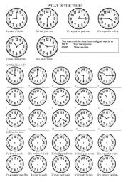 English Worksheet: What is the time?