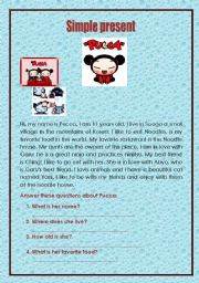 English Worksheet: simple present pucca