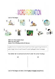 English worksheet: Word formation with er /or