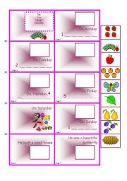 English Worksheet: Mini-book - The Very Hungry Caterpillar