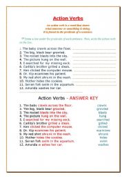 English worksheet: A useful W S about action verbs.