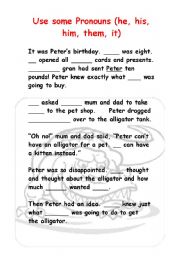 English Worksheet: pronouns
