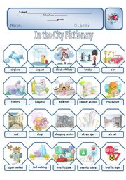 English Worksheet: City Pictionary