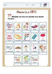 English Worksheet: Places in a city