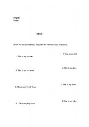 English worksheet: test