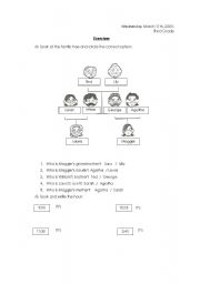 English Worksheet: Family Members and Hours