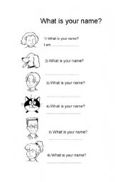 English Worksheet: What is your name?