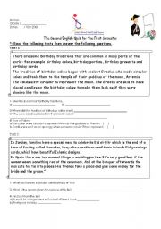 English Worksheet: quiz cultures