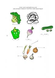 English worksheet: VEGETABLES