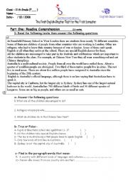 English Worksheet: quiz
