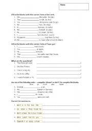 English Worksheet: Simple Present Exercises