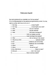 English worksheet: First Day of School