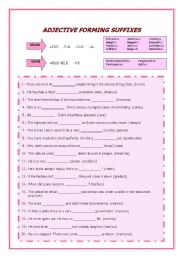 Word-formation (adjective forming suffixes)