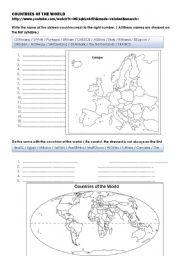 English Worksheet: Countries of the world