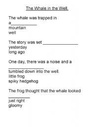English Worksheet: The whale in the well comprehension