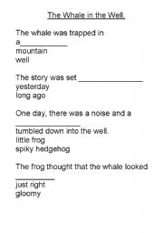 English worksheet: The whale in the well comprehension