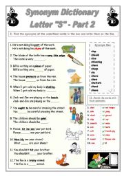 Synonym Dictionary, Letter S, Part 2