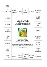 English Worksheet: Throw the dice and draw the dinosaur