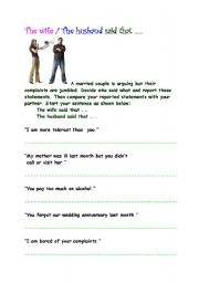 English Worksheet: DONT YOU HEAR ME??? REPORTED SPEECH