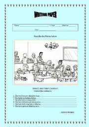 English Worksheet: Writing test for N.E.E. students