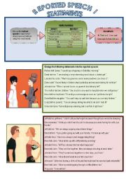 English Worksheet: Reported Statements