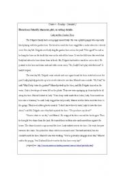 English Worksheet: Reading Comprehension