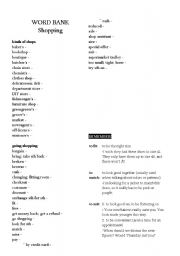 English worksheet: shopping