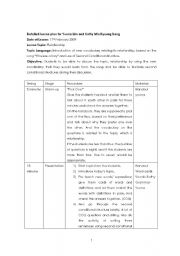 English Worksheet: Lesson Plan for a song lesson