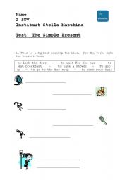 English worksheet: Test/exercise Simple Present