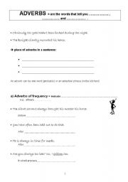 English worksheet: Adverbs theory