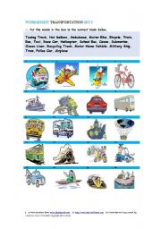 English Worksheet: Transportation Set 1