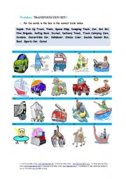 English Worksheet: Transportation Set 2