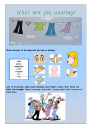 English Worksheet: What are you wearing?