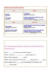 English Worksheet: MODALS