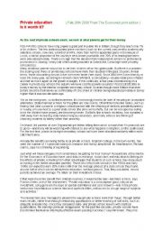 English Worksheet: Private education