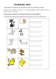 English worksheet: PETS