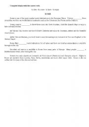 English Worksheet: Complete the blanks with the correct verbs