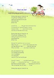 English worksheet: Dont cry Joni_ Practice Past simple 
