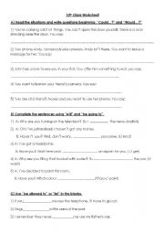 English Worksheet: Mixed Exercises