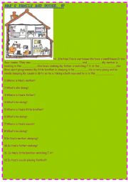 English Worksheet: NAZS FAMILY AND THEIR HOUSE- FAMILY-HOUSE-FURNITURE-READING PASSAGE AND QUESTIONS ON THEM FOR YOUNG LEARNERS :)