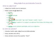 English Worksheet: Using Adjectives and Adverbs Correctly.