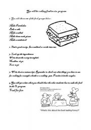 English Worksheet: groupwork- cooking in a tv-program