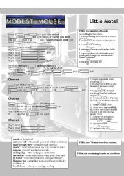 English worksheet: Little Motel (Modest Mouse)