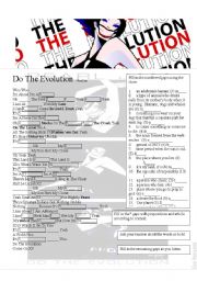 English Worksheet: Do the Evolution (pearl jam)