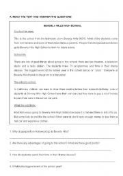 English worksheet: reading+correct tense