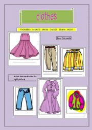 English worksheet: Clothes