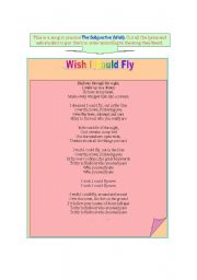 English Worksheet: Song Wish I Could Fly