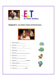 English worksheet: E.T Movie Segment 2 - There is / There are