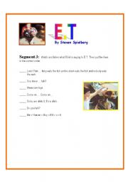 English Worksheet: E.T Movie Segment 3. Introductions- Simple Present